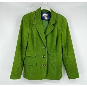 Lilly Pulitzer Vintage Kelly Green Corduroy Blazer Women Size 8 Vintage Preppy